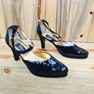 Wee Collection Black Sequined Heels